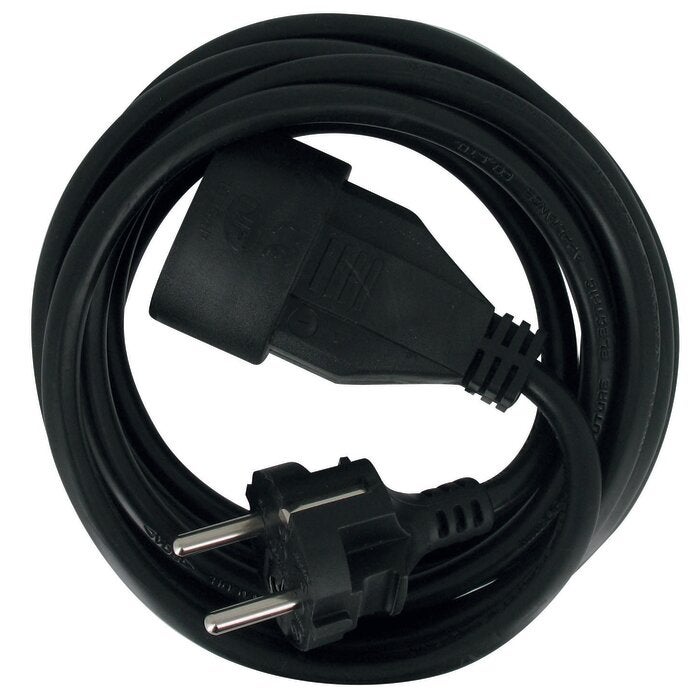 Rallonge électrique - Ménager - Dhome - H05 VV-F - 3G1,5 mm² - 2P+T - 16 A - L. 3 m - Noir - Brochable - 2