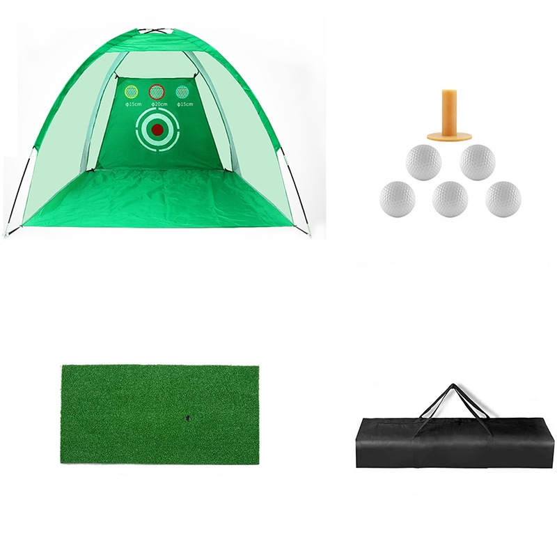 Filet de practice de golf avec tapis de frappe, balles de practice et tee Green Leroy Merlin