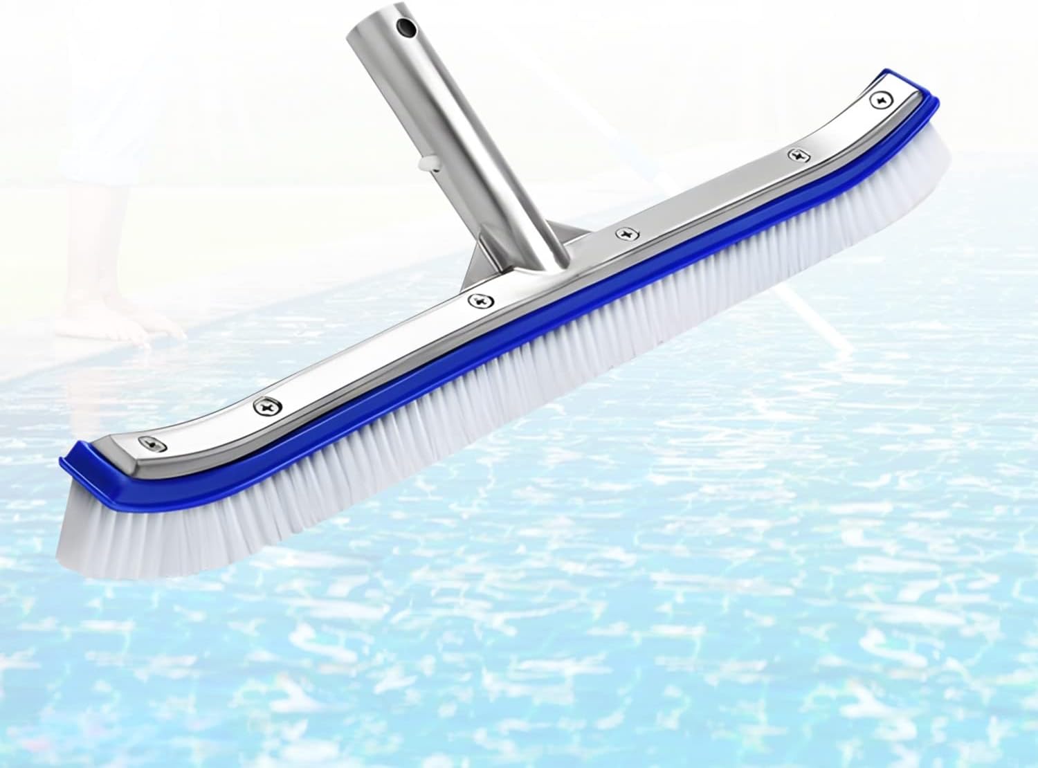 Brosse Pour Piscine 45,7 Cm - Poils Nylon, Support Aluminium | Nettoyage Murs Et Carrelage Facile
