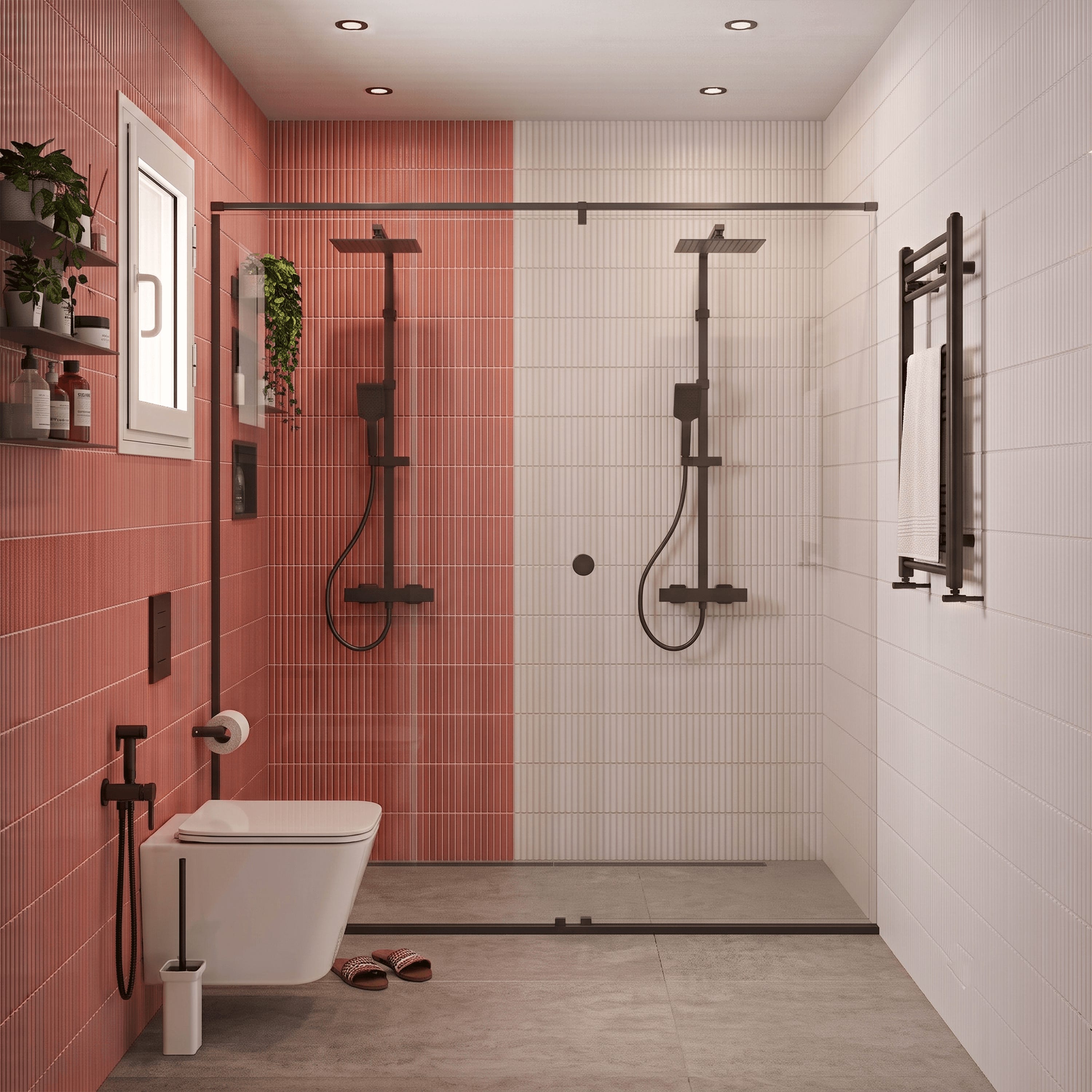 Lot de 2 colonnes de douche SENSEA Studio avec mitigeur mécanique, noir - 6