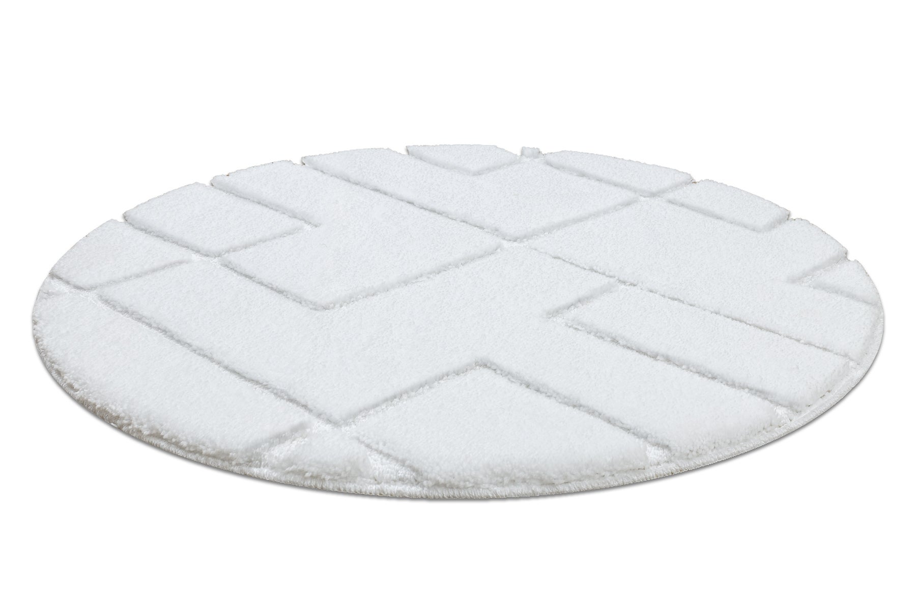 Tappeto da bagno SUPREME cerchio LINES, linee, antiscivolo, morbido - bianco rotondo 50 cm - 2