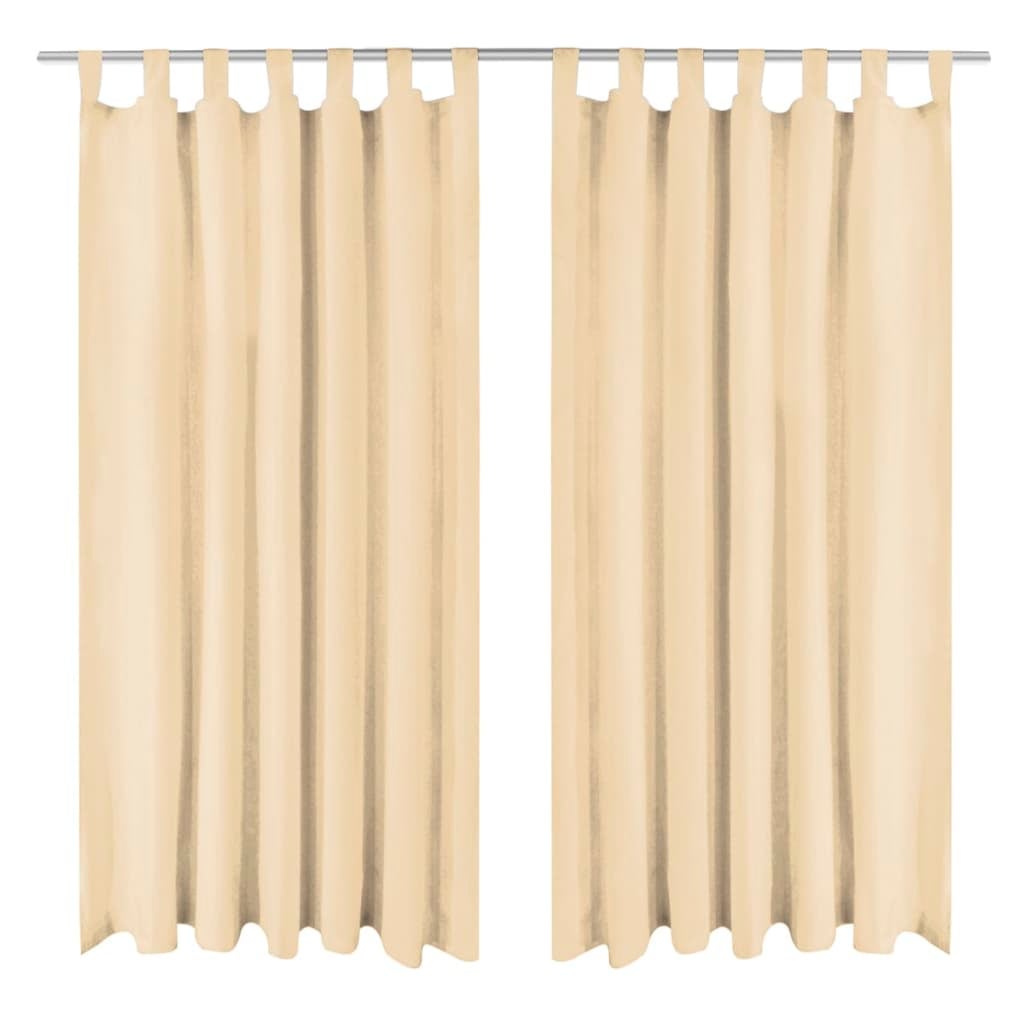 Maison exclusive - cortinas de micro-raso con bucles 2 unidades 140x225 cm beis