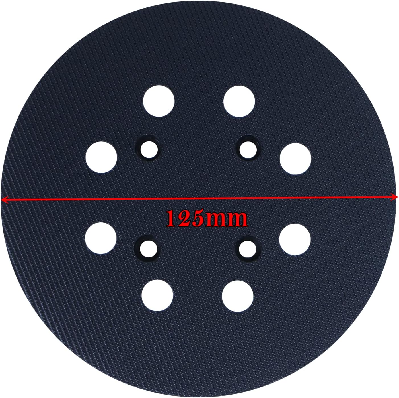 Plato De Lija De Repuesto 125 Mm (5") Con Hook Y Loop, 8 Agujeros - Compatible Con Lijadoras Excéntricas Bosch PEX 300 AE Y PEX 400 AE - Material Poliuretano, 12000 RPM