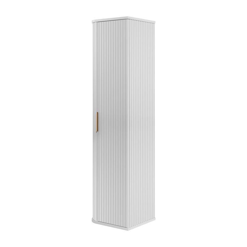 Słupek łazienowy GLAMOUR 35 x 139 cm biały wiszący ryflowany 2 kolory uchwytów