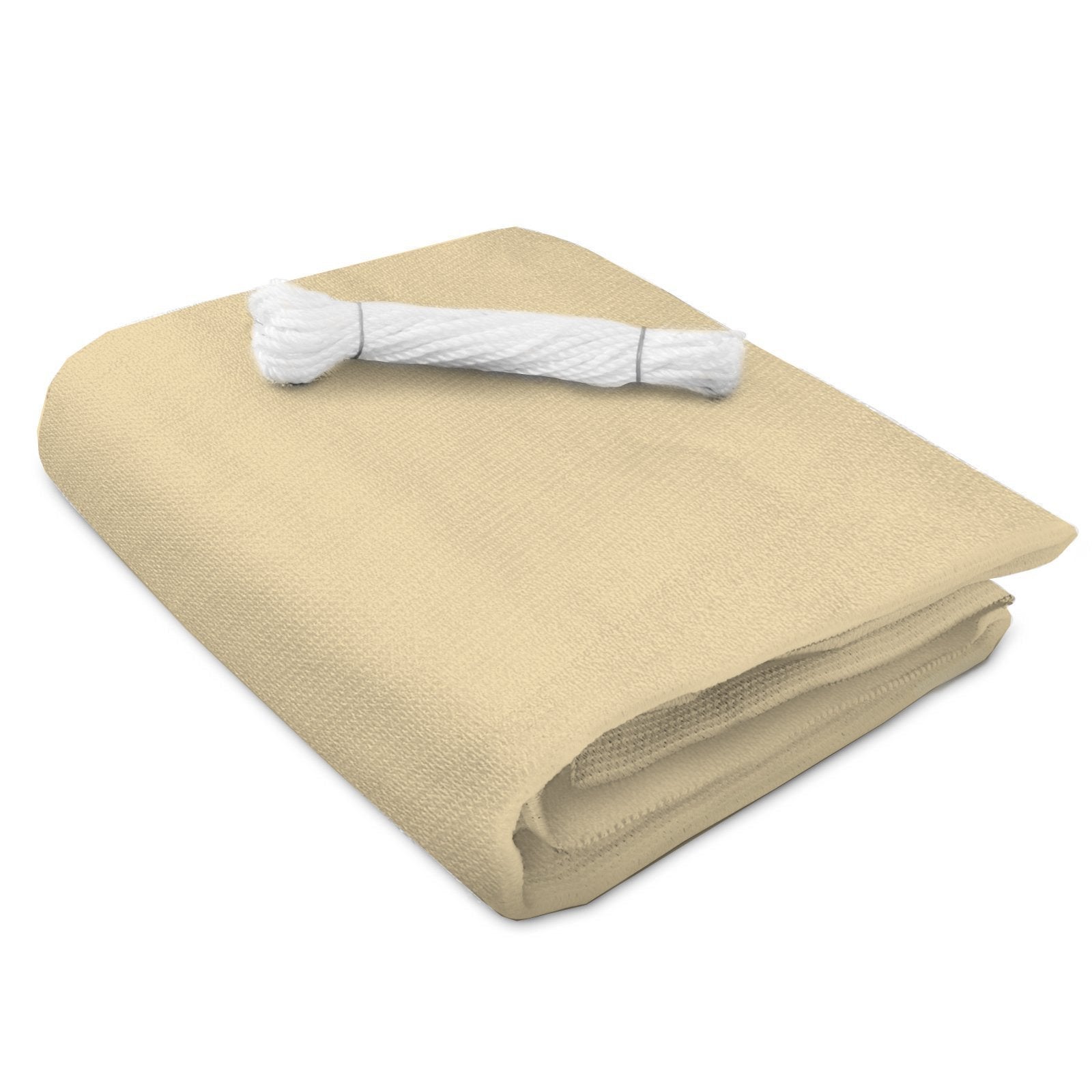 Brise-vue 5 Mètres pour balcon avec Protection UV 90%, Corde de fixation de 12 mètres incluse, Beige-crème - 2