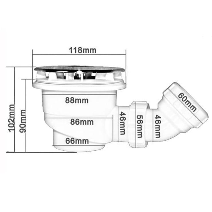 Aica Receveur De Douche 100x100x3cm Estra-plat Carré Bac À Douche Avec La Bonde De Douche Et Le Siphon 90cm - 3