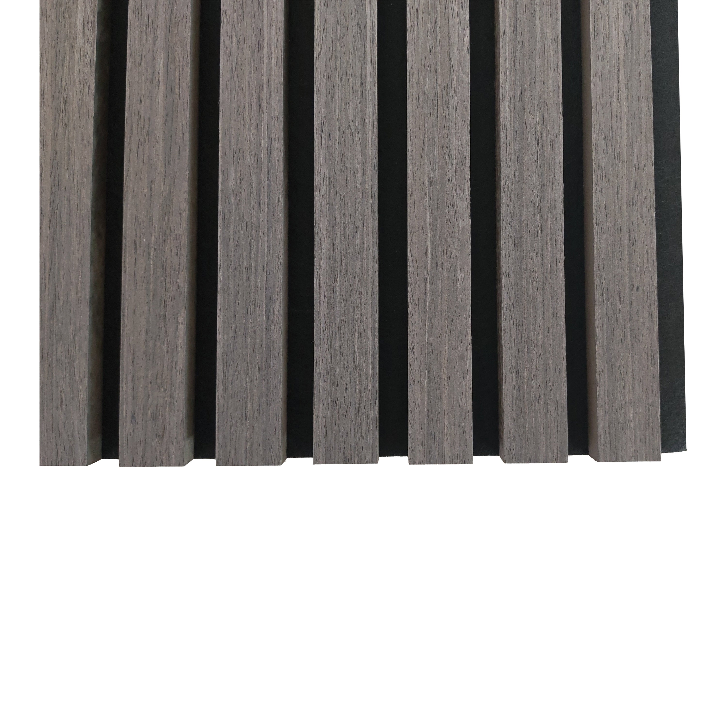 Lot de 2 panneaux muraux acoustiques décoratifs en bois MDF 260 x 30 cm, Chêne gris, excellente isolation phonique, installation facile - 5