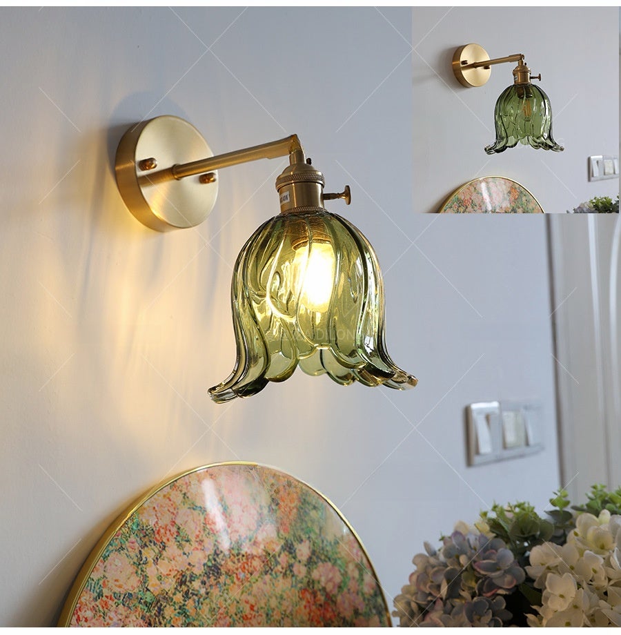Lampa ścienna E27 Retro z przełącznikiem obrotowym, regulowana w zakresie 180 stopni, odpowiednia do sypialni (bez żarówki)