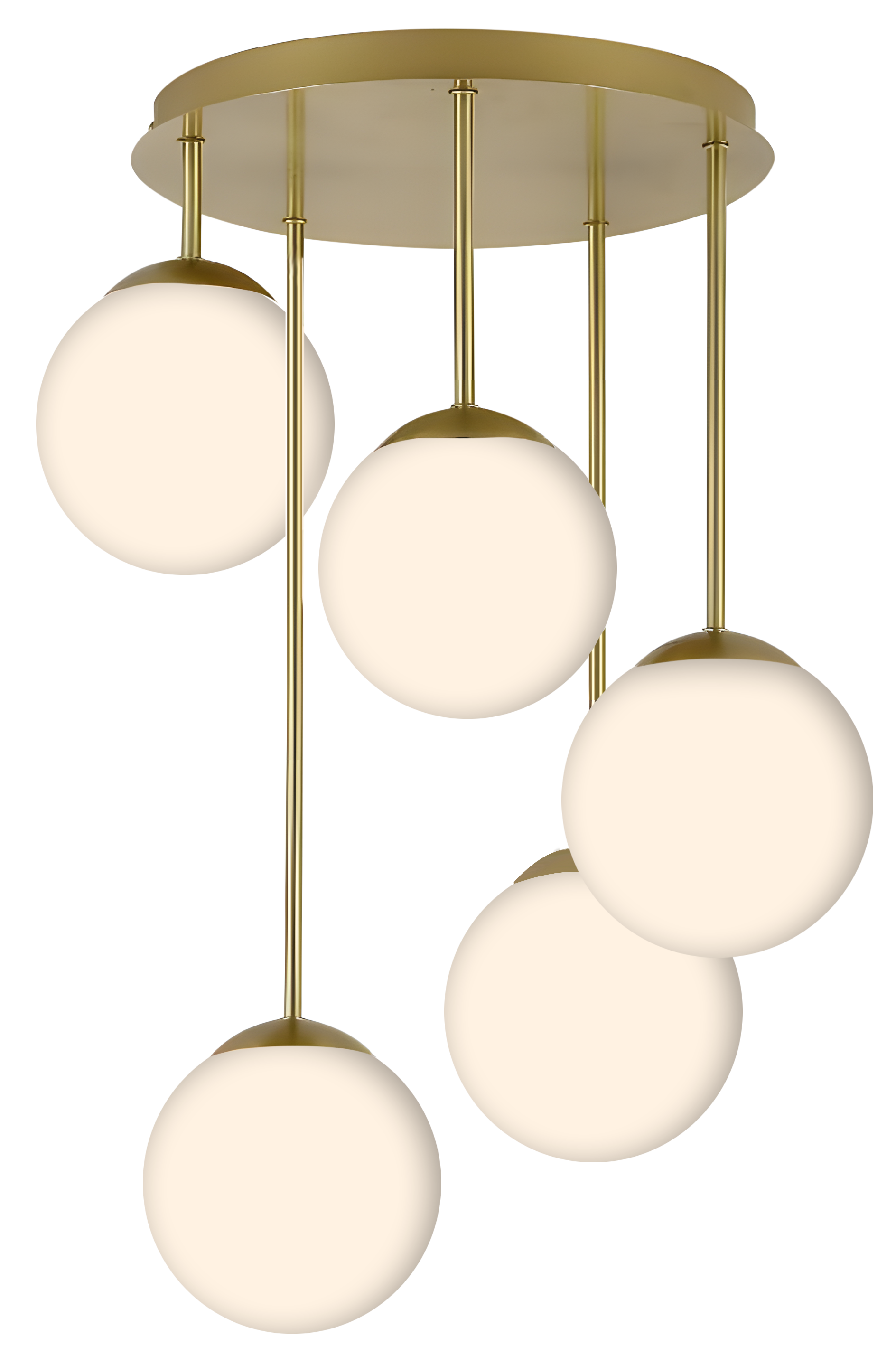 Lampa Sufitowa Wisząca Toolight App1818-5Cpr Złoty Szczotkowany Biały