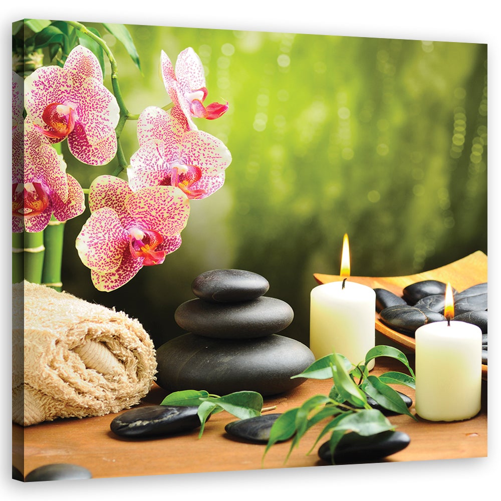 Tableau cadre carré jardin zen - sable | DD123271