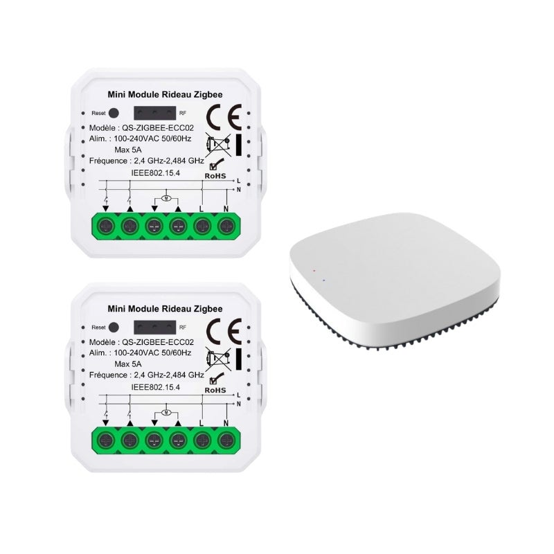 Lot De 2 Interrupteurs Volet Roulant Sonoff Zigbee MINI-ZBRBS – Commande APP, Minuterie