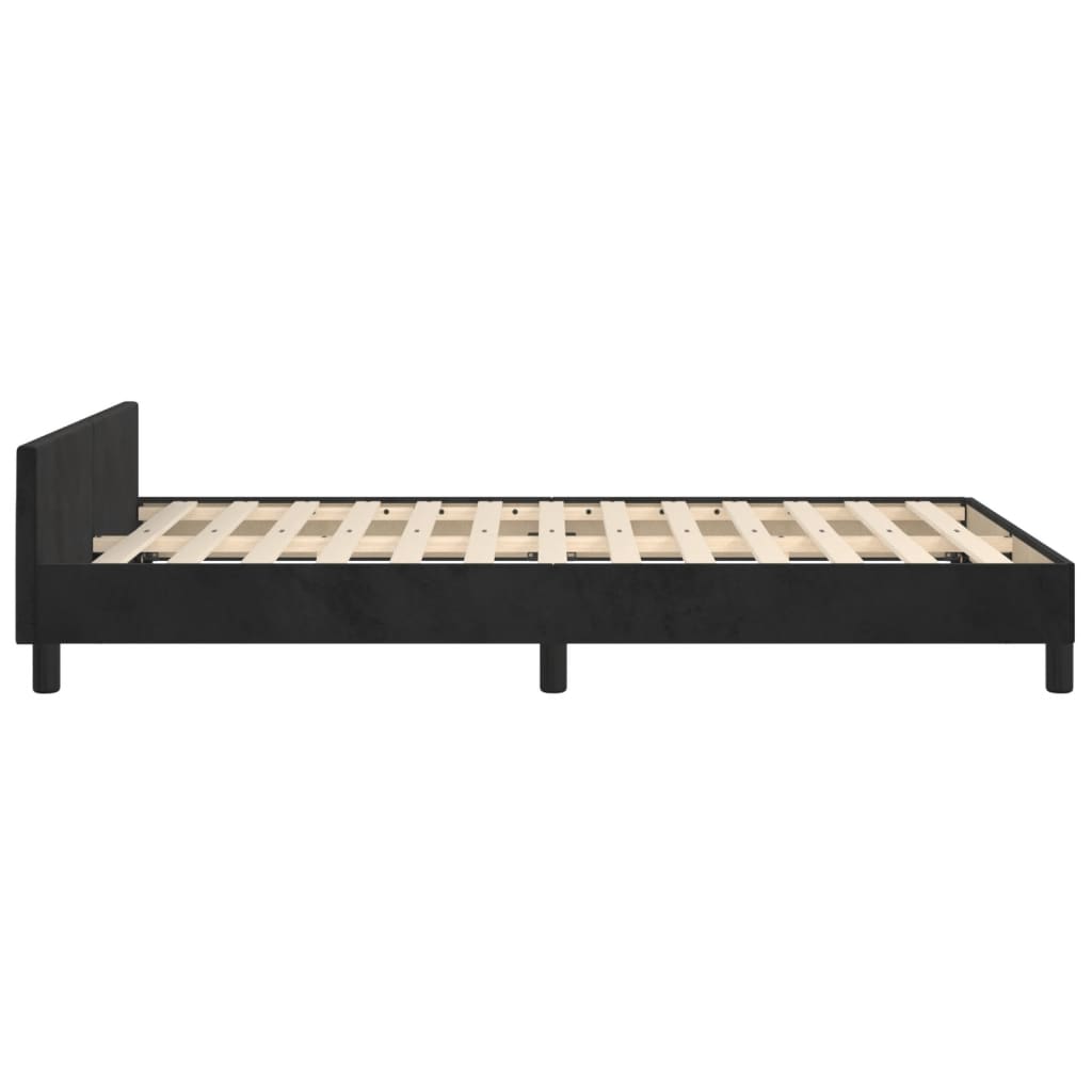 Cadre de lit sans matelas noir 120 x 190 cm velours - 7