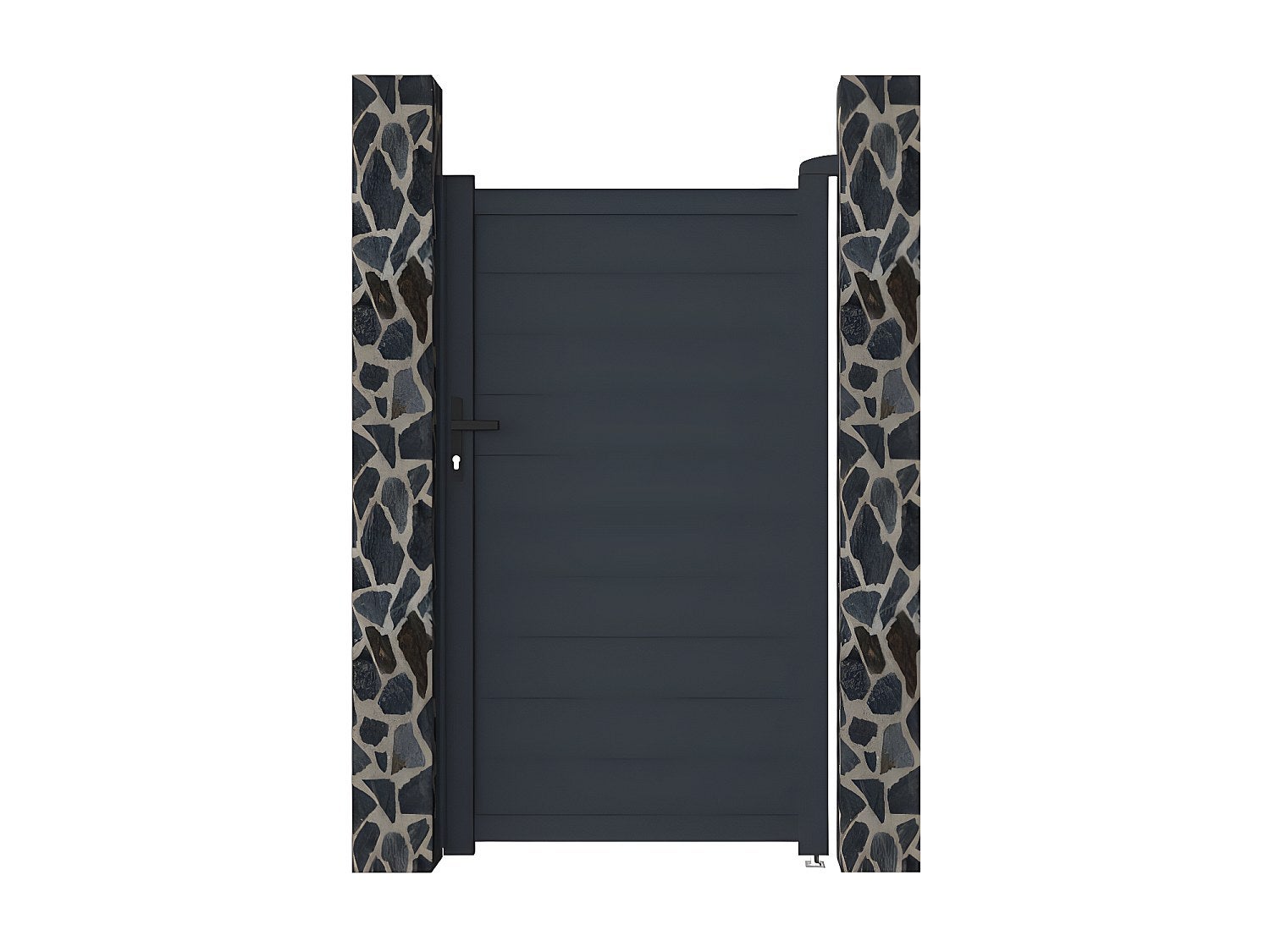 Portillon battant aluminium plein L103 x H180 cm anthracite - NAZARIO - 3