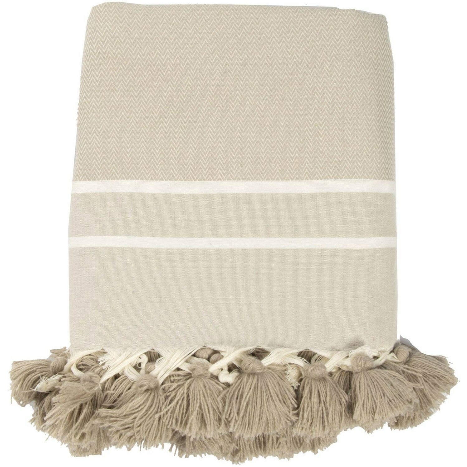 Plaid coton taupe clair - 6