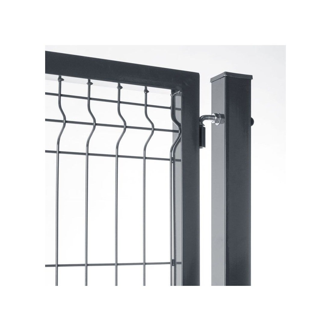 Portillon grillagé en acier galvanisé maille 200 x 50 occultable passage 1m x 1m60 Gris anthracite - 7