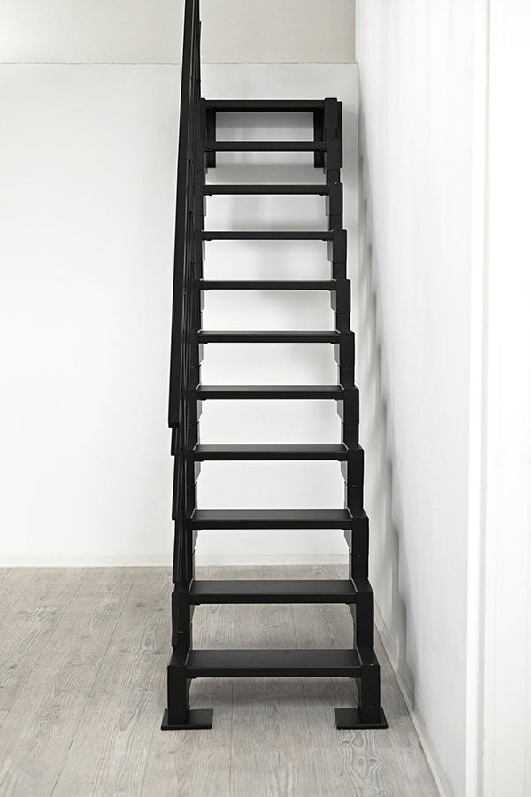 Escalier droit métal 11 marches - Hauteur à franchir 2,44 à 3,00m - Largeur 56cm - Hauteur réglable - M-MINI/I/SNMNOI-11 - 5