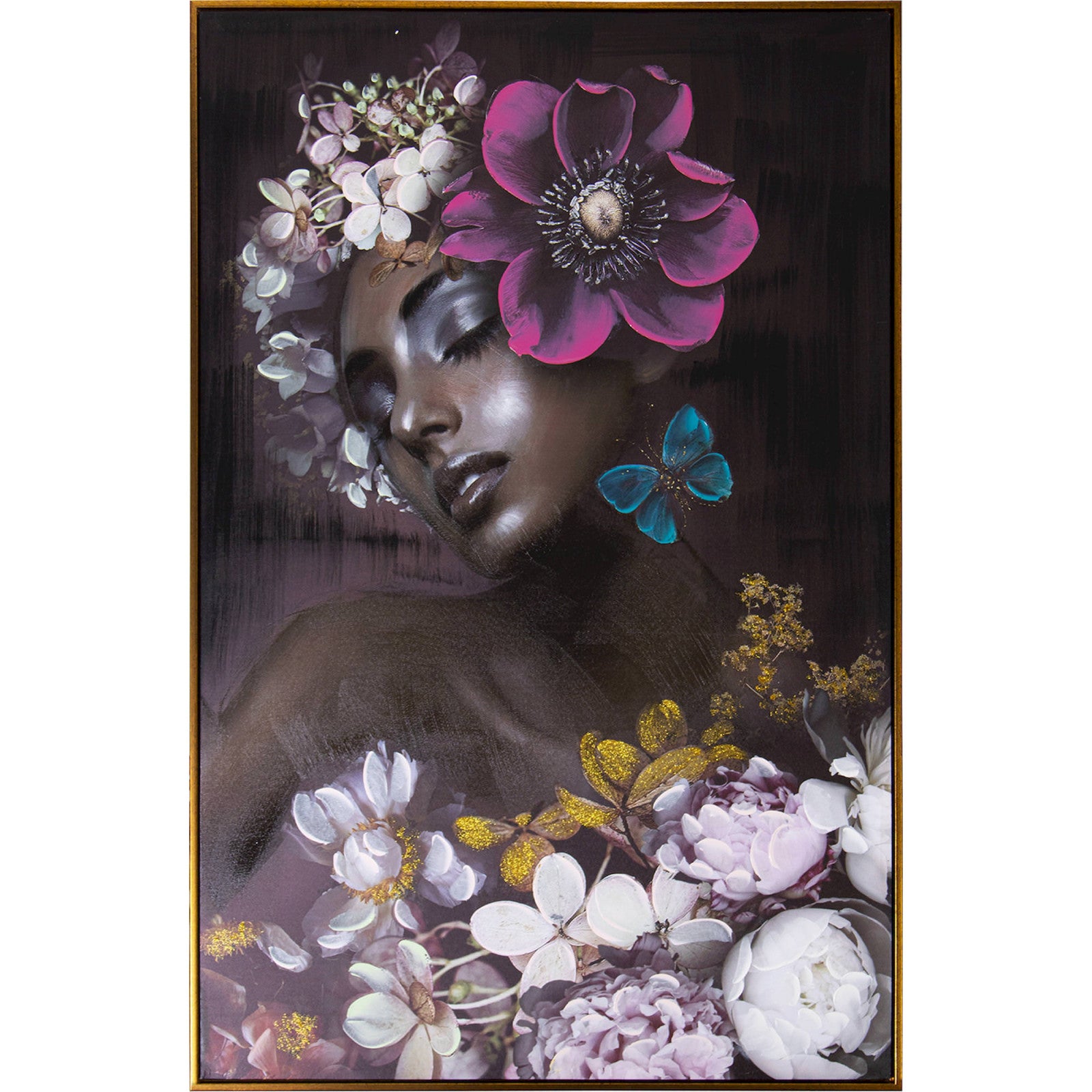 Tableau Portrait élégance africaine en bois 80 x 3 x 120 cm Essence ...