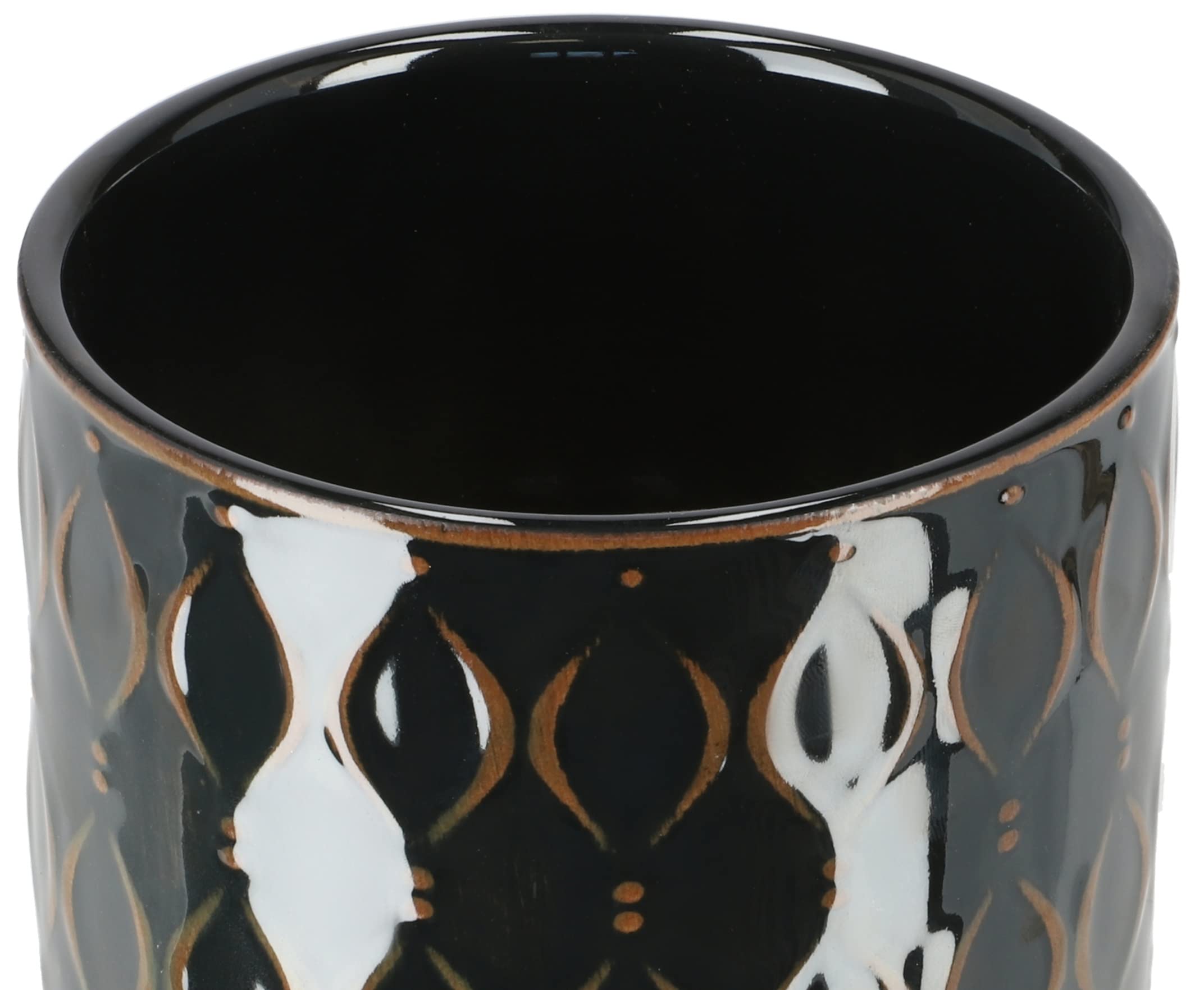 Set de Pots de Fleurs en Céramique avec Décorations 6 Pièces 130 x 135 mm Vert Foncé - KOTARBAU - 5