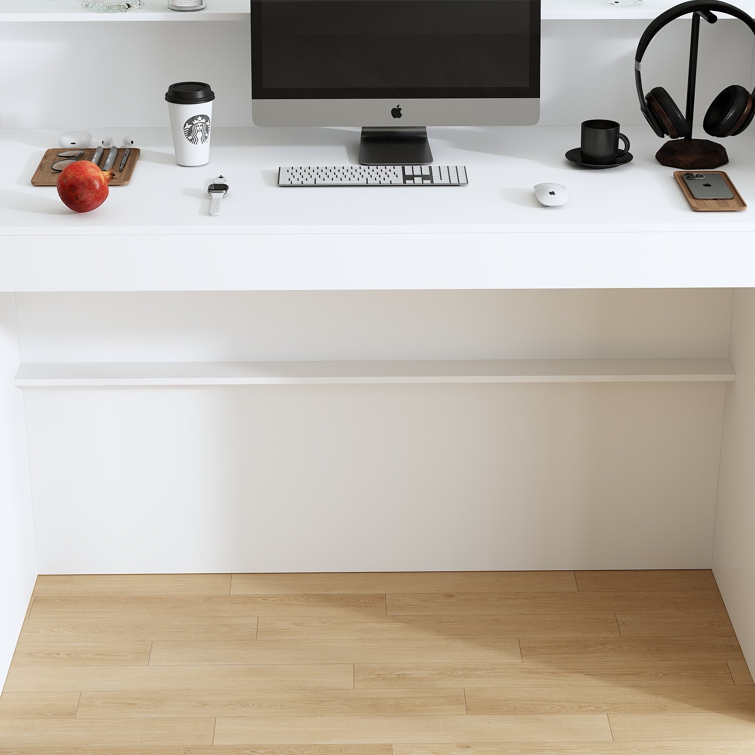 Comptoir de réception avec compartiments ouverts,Table de réception,étagères,Salon,Bureau,120x50x100cm,Blanc - 6