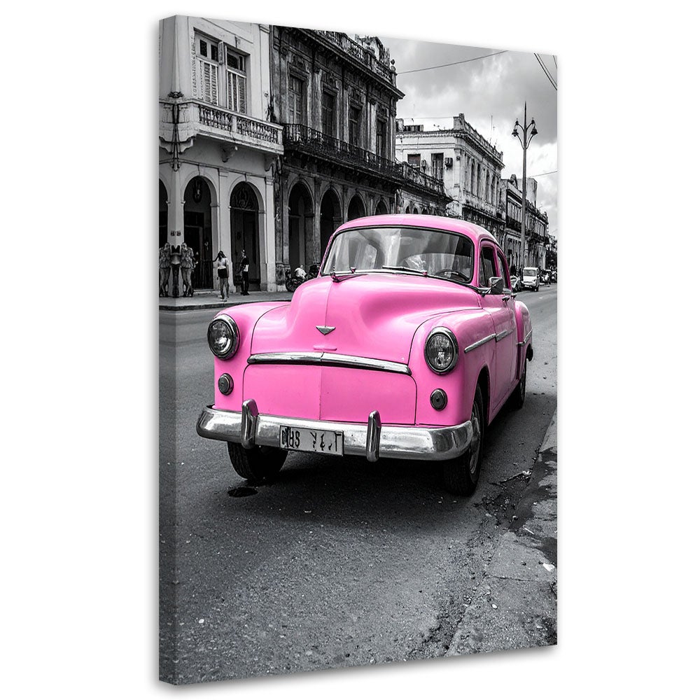 Obraz do salonu sypialni kuchni biura,Vintage klasyczny samochód zaparkowany na ulicy w Hawanie 80x120
