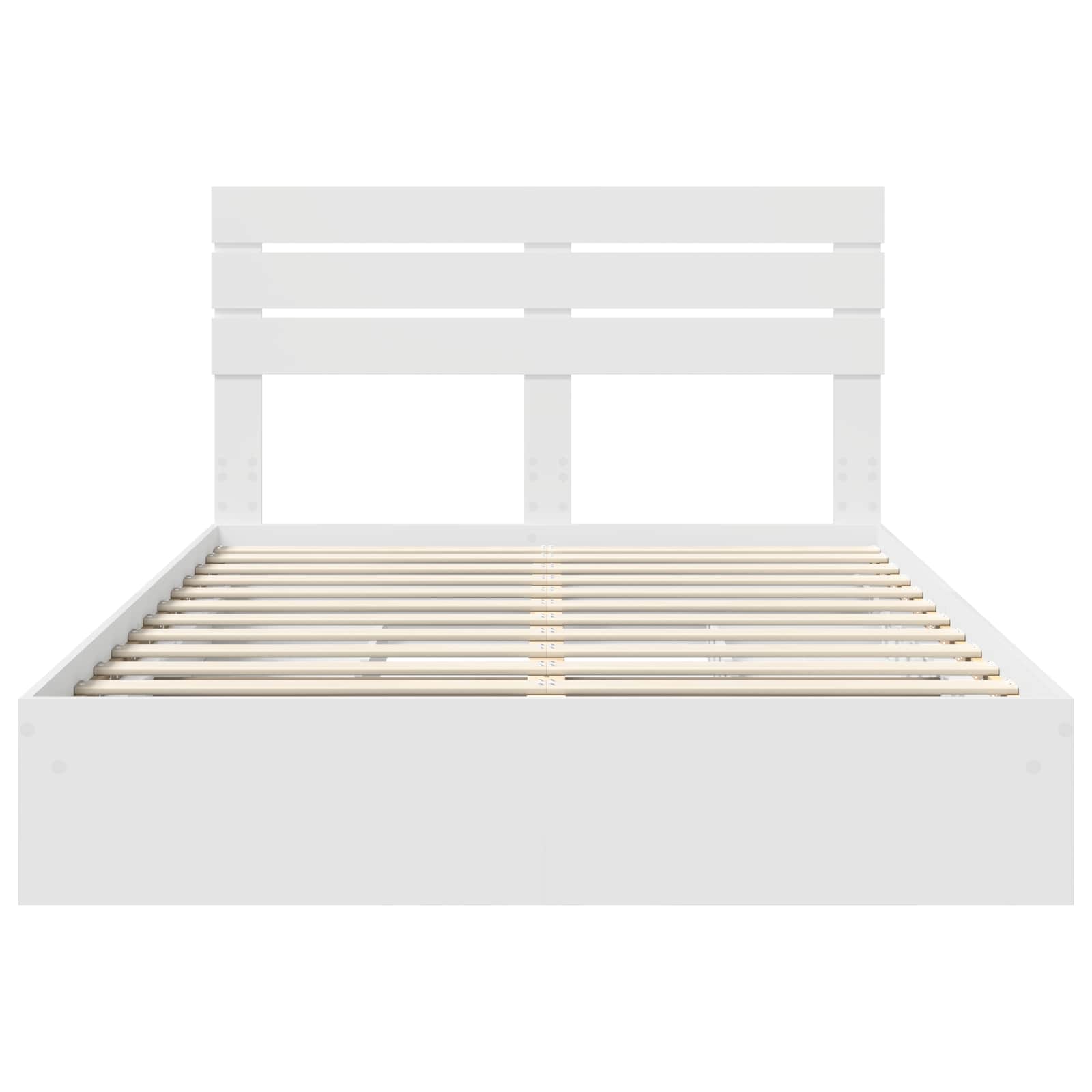 Lit de rangement blanc 160 x 200 cm panneau de bois - 8