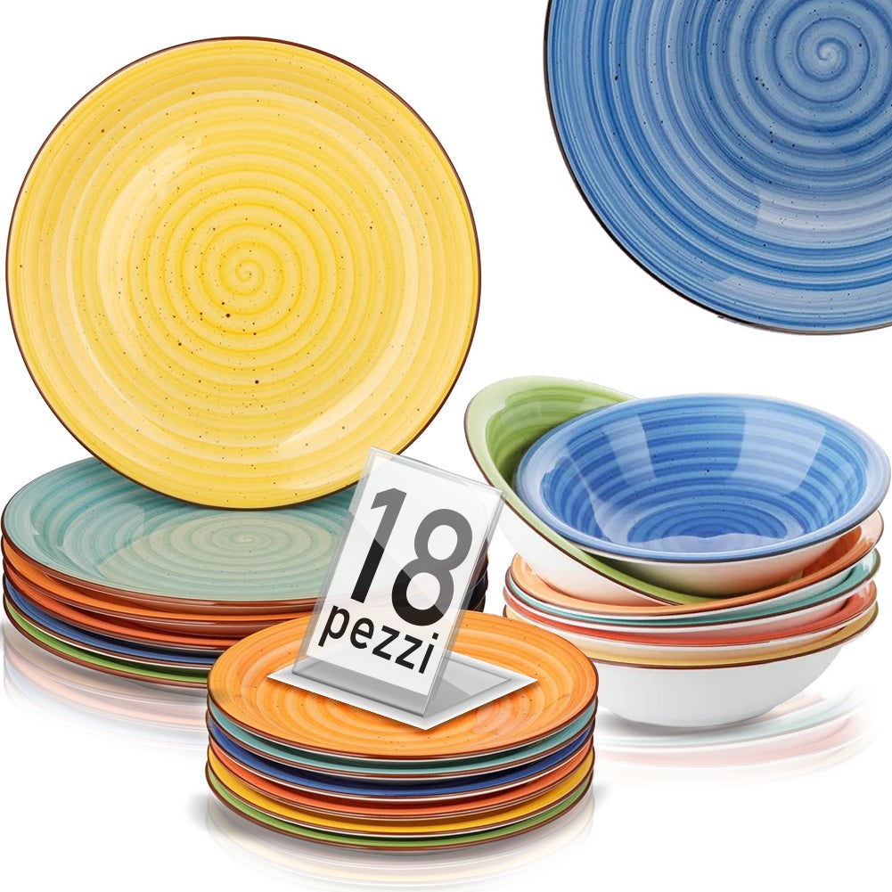 H&H Set 12 Früchte-Teller In New Bone China – 20 Cm Durchmesser, Spülmaschinenfest, Mikrowellengeeignet, Weiß