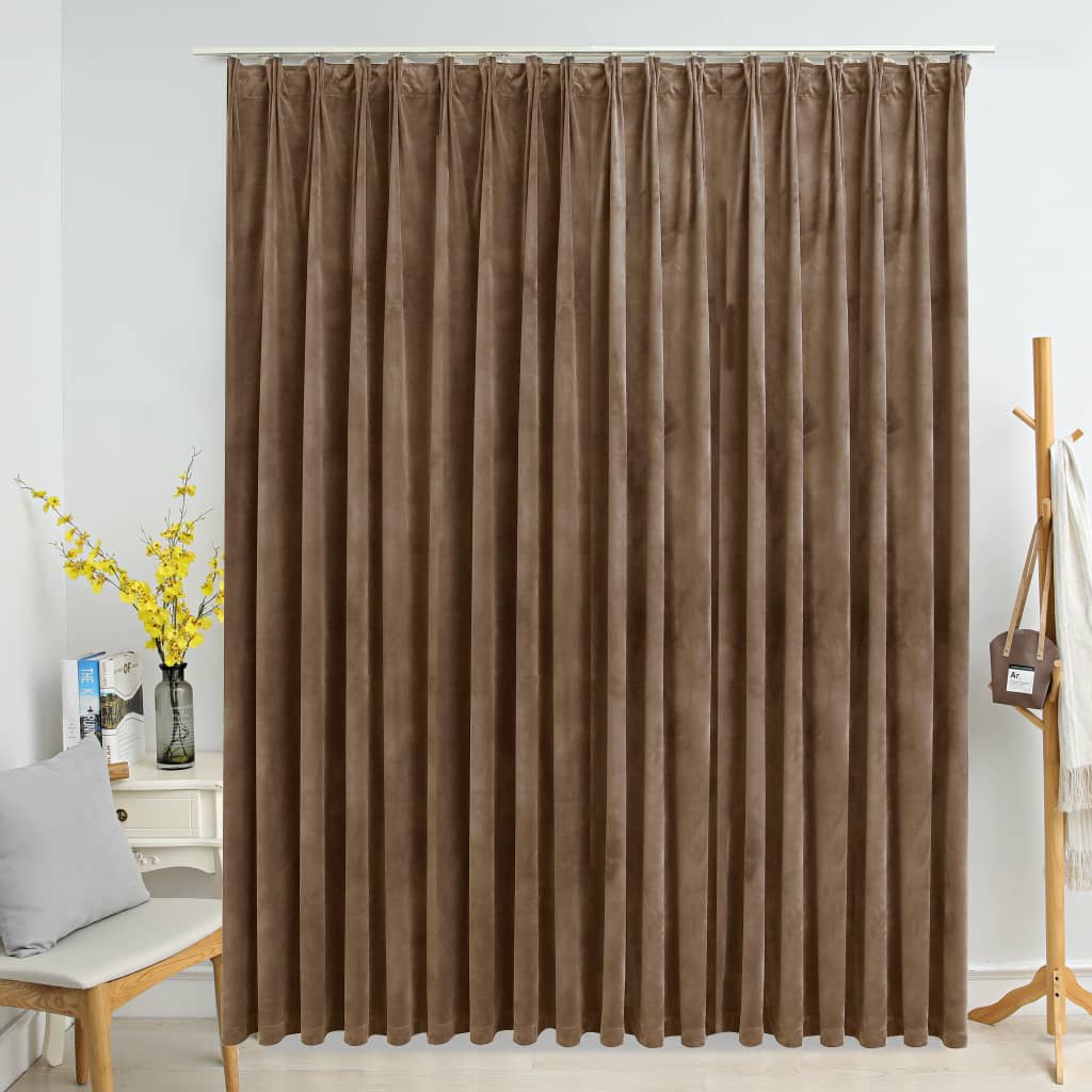 Maison exclusive - cortina opaca con ganchos terciopelo beige 290x245 cm