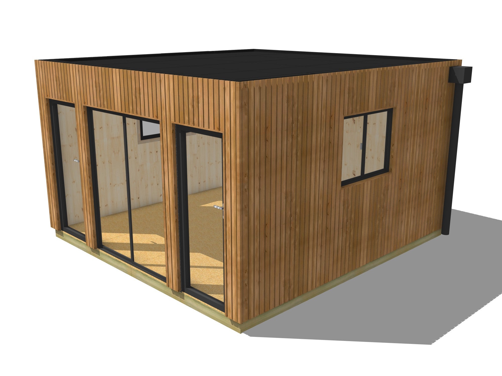 Studio jardin location saisonnière en bois 4,4 x 4,6 x 2,7 m avec plancher isolé / menuiseries alu k-line - 2