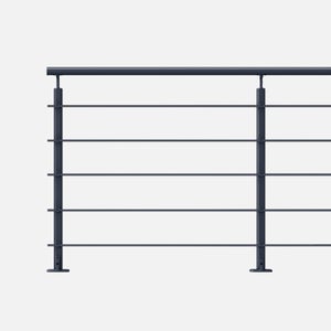 Garde-corps balcon à la francaise appui rambarde noir en acier 184 x 90 cm