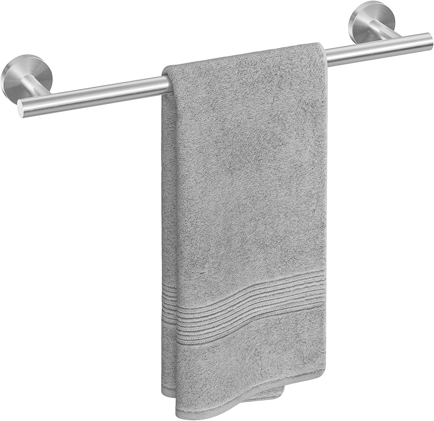 Wieszak na ręczniki ze stali nierdzewnej, odpowiedni do łazienki lub kuchni (50 cm, szczotkowany)
