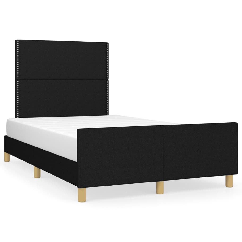 Cadre de lit sans matelas noir 120 x 190 cm en tissu - 2