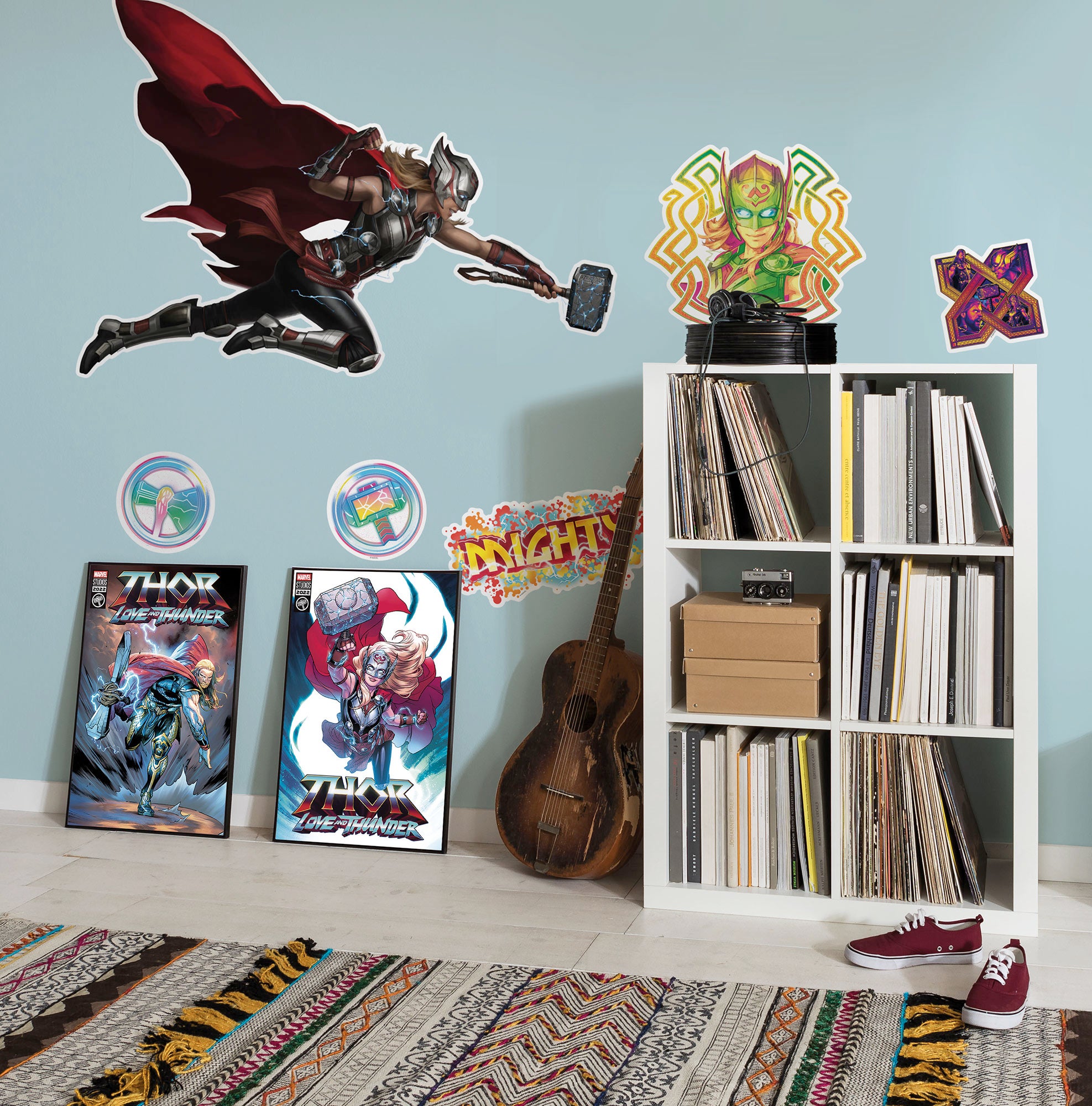 Sticker Mural Marvel Thor - Mighty Thor 100x70 Cm - Autocollant Déco Chambre Enfant, Repositionnable, Fabriqué En Allemagne