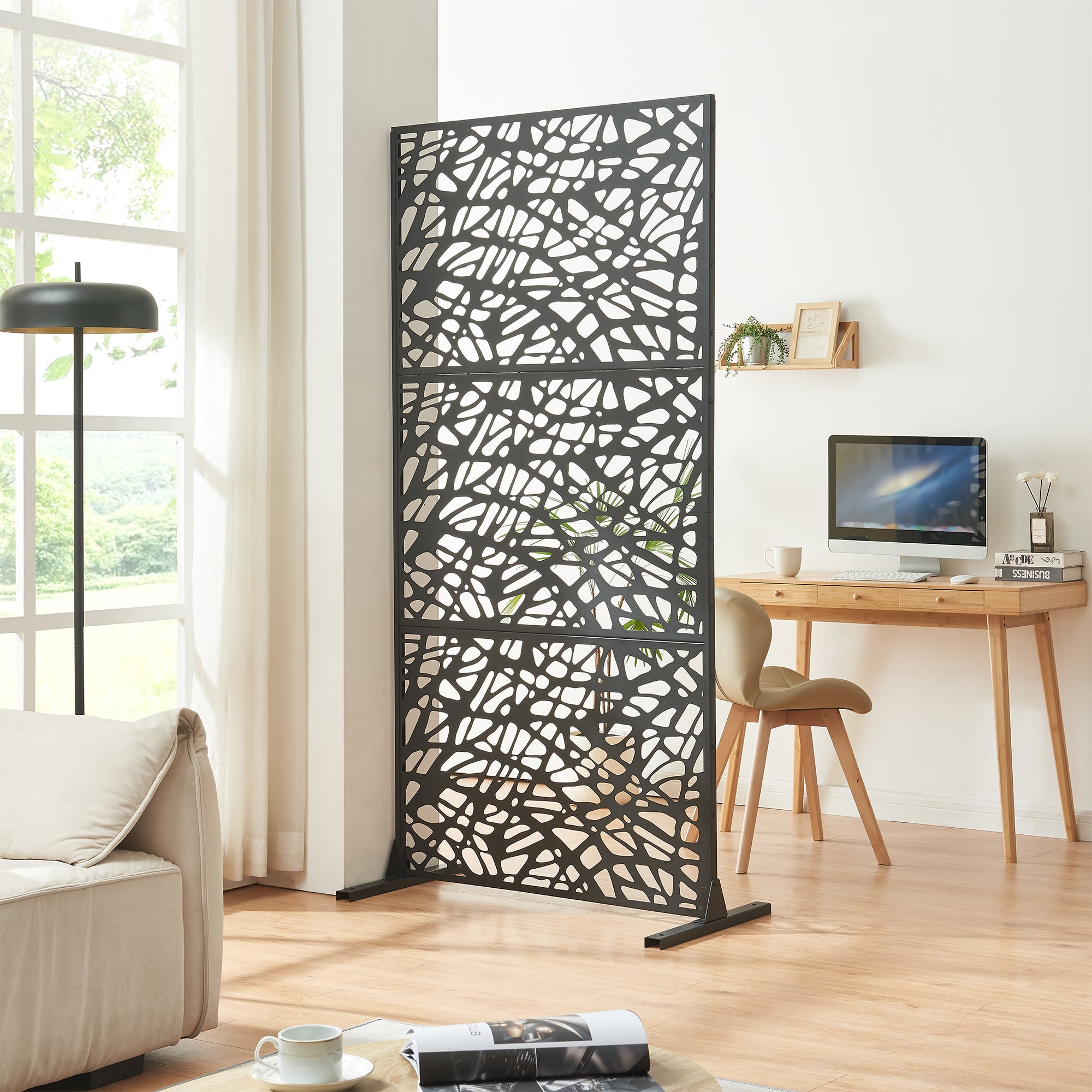 Divisória para interior Poskind em aço 200x100x50 cm preto [casa.pro] - 6