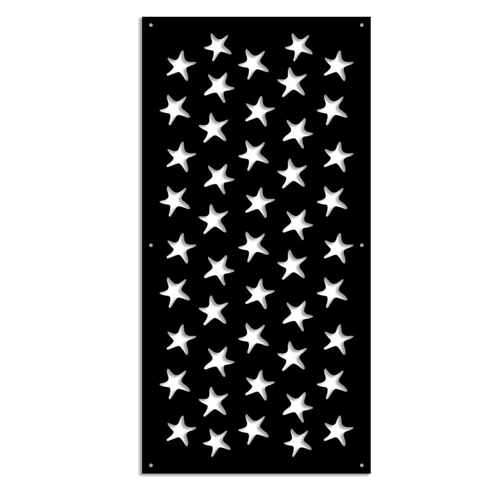 STARFISH - Panel perforowany z PVC - Osłona przeciwsłoneczna - Rozmiar 47x94 cm - Grubość 1 cm - Kolor CZARNY