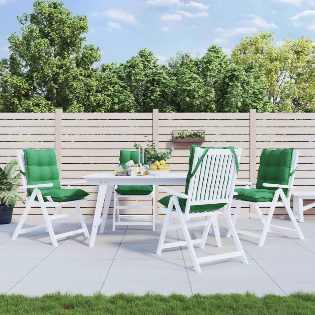 Poduszki na krzesła z niskim oparciem, 4 szt., zielone vidaXL