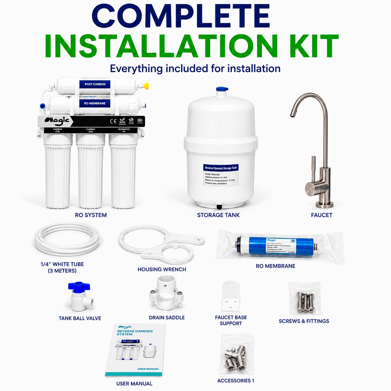 Système d'Osmose Inverse MAGIC 75GPD avec Certificat NSF – 5 Étapes de Filtration - 10