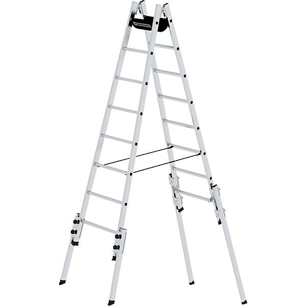 Scala A Pioli In Legno Hymer 2x4 Gradini - Altezza Lavoro 2,05 M, Carico 150 Kg, Conforme EN 131