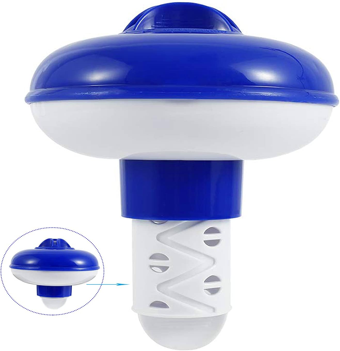 Regulowany dyfuzor chloru do basenów, pływający dyfuzor chloru do basenów, odpowiedni do basenów krytych i otwartych, wanien, nadmuchiwanych spa itp.