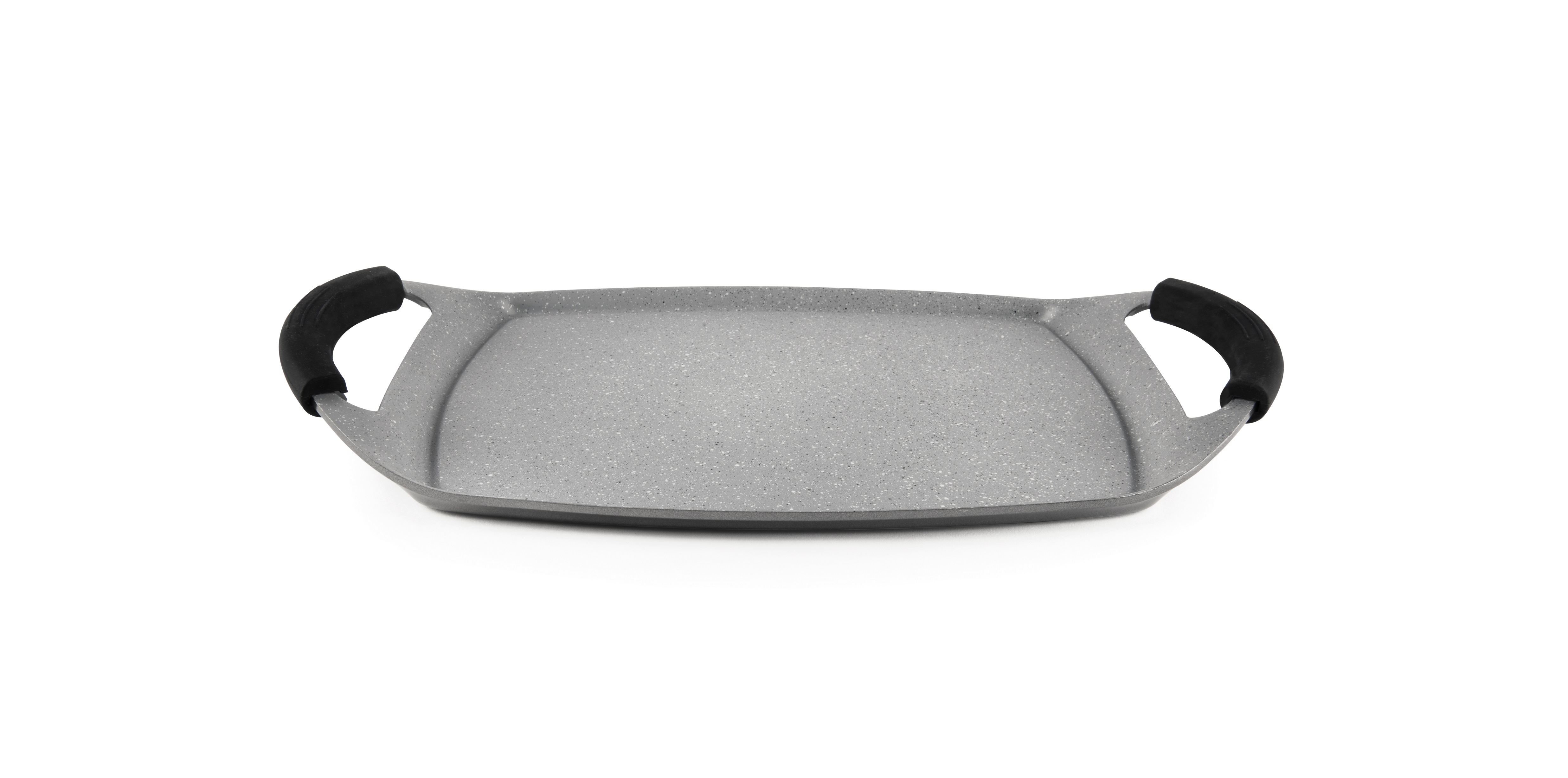 Pentola Antiaderente Wok 32x12h Cm In Alluminio Forgiato Effetto Pietra Grigio E Legno 1
