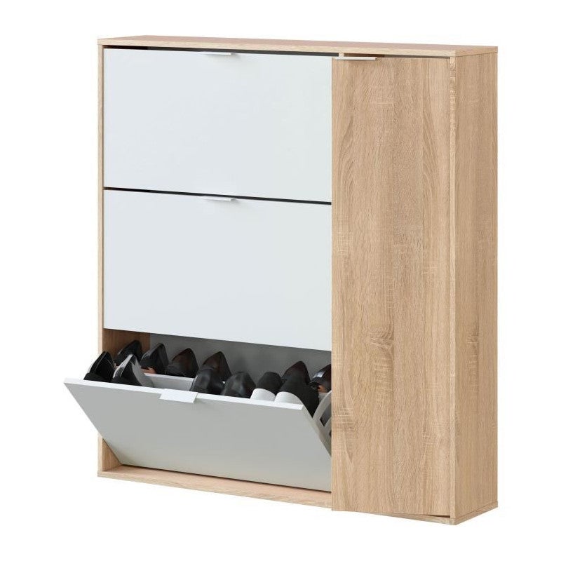 Scarpiera con 3 sportelli e 1 anta per 30 paia di scarpe - L106 cm - 6