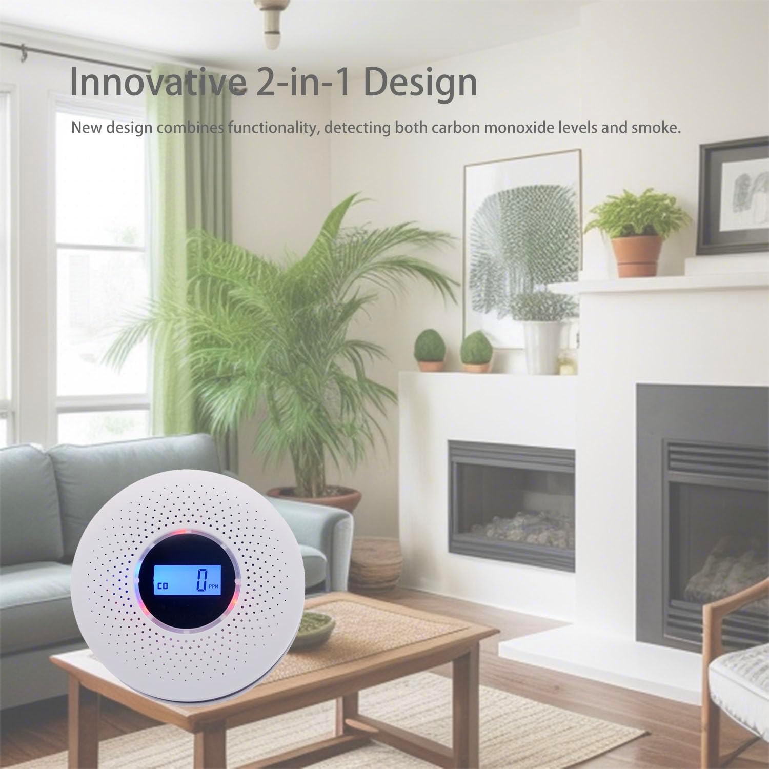 Rilevatore di fumo e rilevatore di monossido di carbonio, rilevatore di fumo 2 in 1 - 2