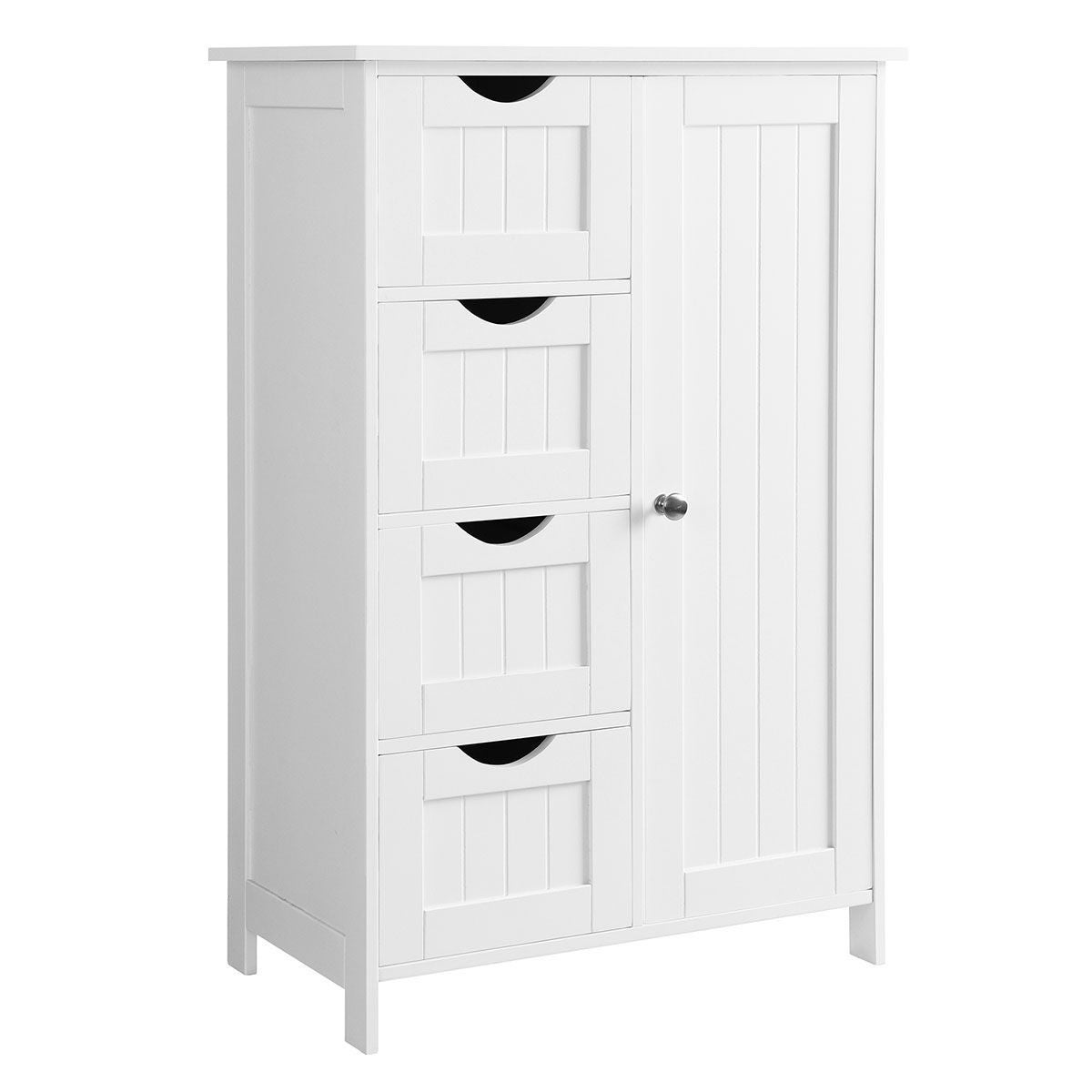 Vasagle Blanco Armario De Baño Estrecho Cómoda Con Cajones Estante Ajustable, / Con 4 Cajones (30P X 55A X 82A Cm) - Imagen 3