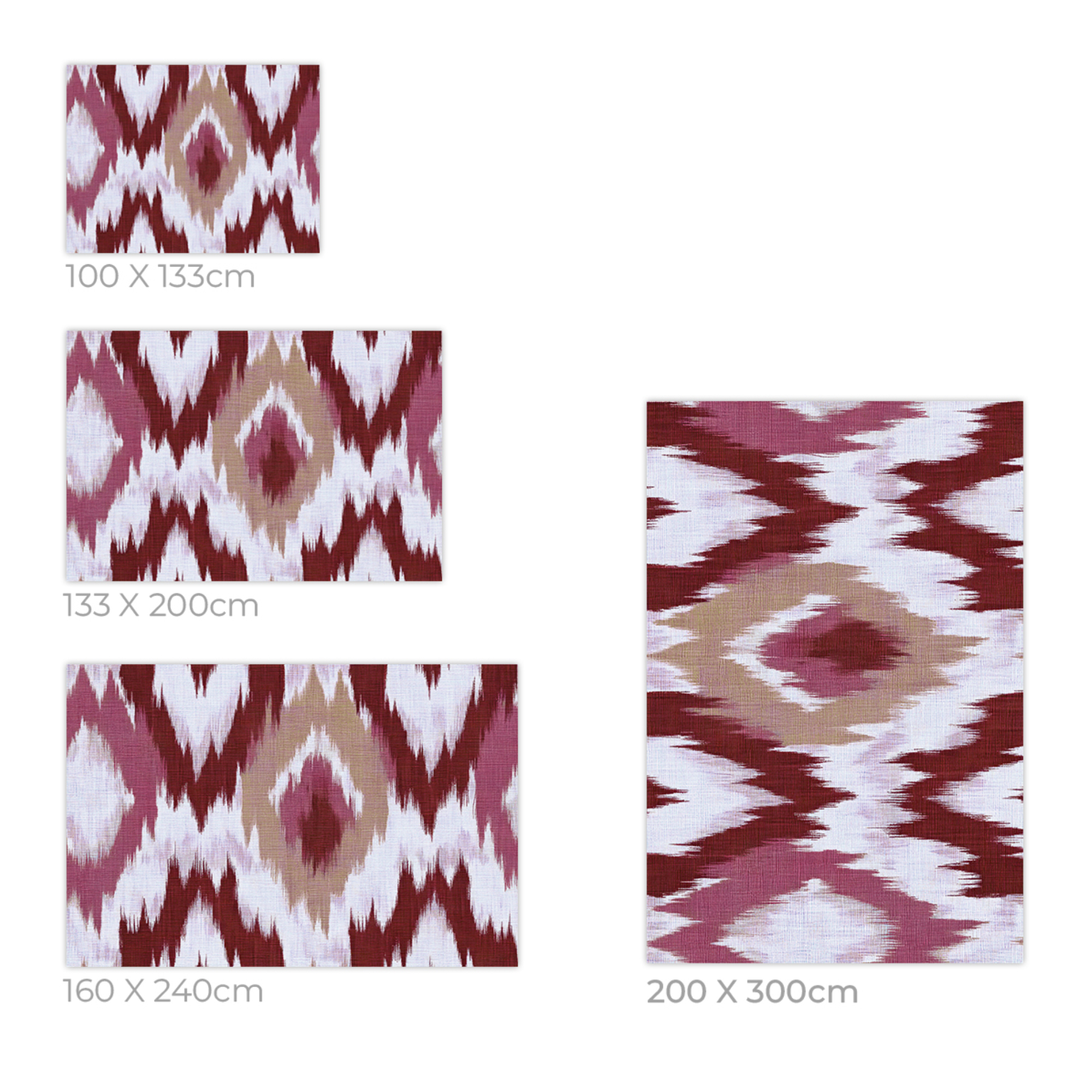 Tapis PVC Intérieur/Extérieur Ikat Vermillon 133x200 cm - Vinyle imprimé antidérapant, lavable et résistant pour terrasse et maison - 6