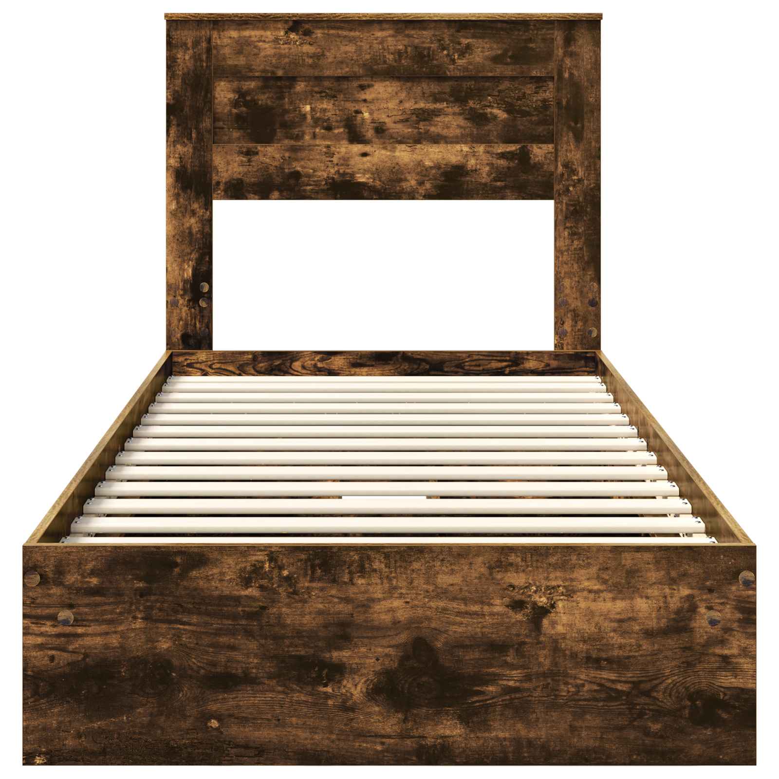 Lit avec rangement, panneau de bois, chêne fumé, pour la chambre, 75 × 190 cm - 8