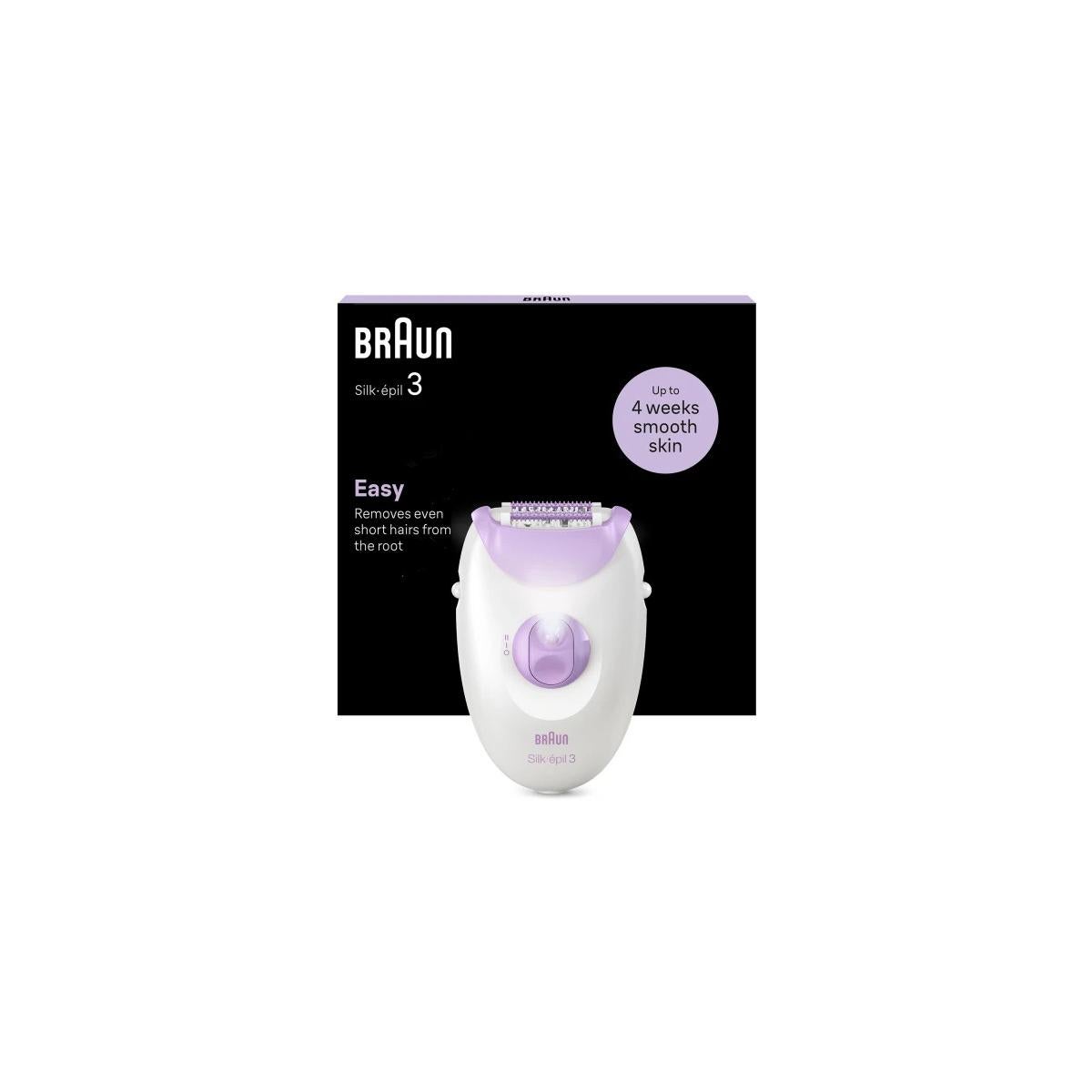 Epilator elektryczny Braun Silk-épil 3 MicroGrip 20 pęset fioletowy biały