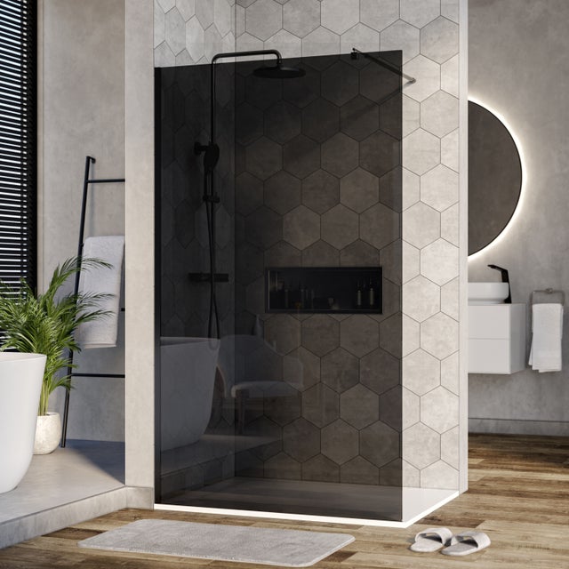Bernstein Ścianka prysznicowa Walk-In EX101 szkło szare ESG 8mm szerokość 110cm