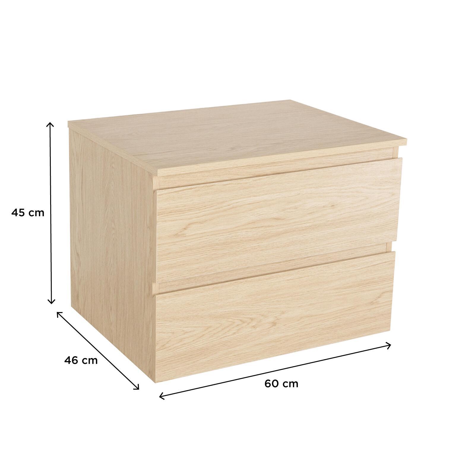 Meuble simple vasque SORRENTO décor chêne 60cm - 3
