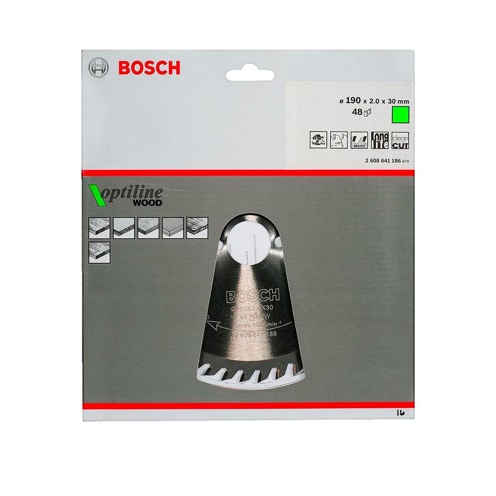 Bosch Professional - Lame Scie Circulaire Optiline Bois 190X30X2,0mm, 48D - 2608641186 - 2