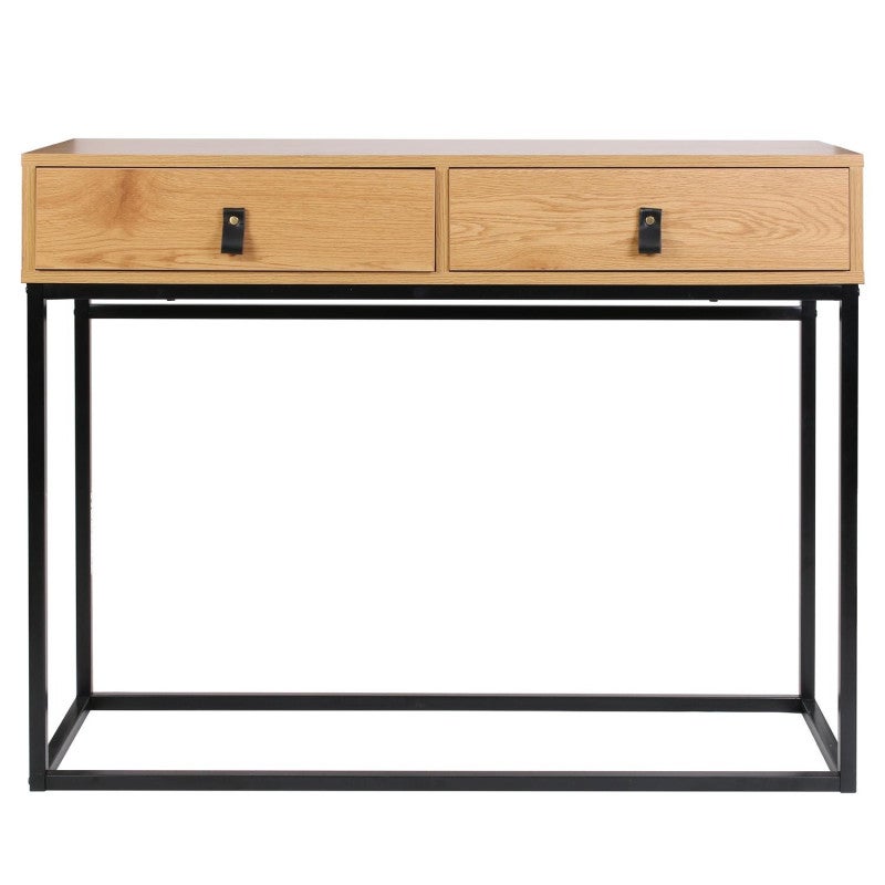 Console - Home Deco Factory - Abbott - Bois Et Métal - Marron Et Noir - H80,5 X L100 X P35 Cm - 7