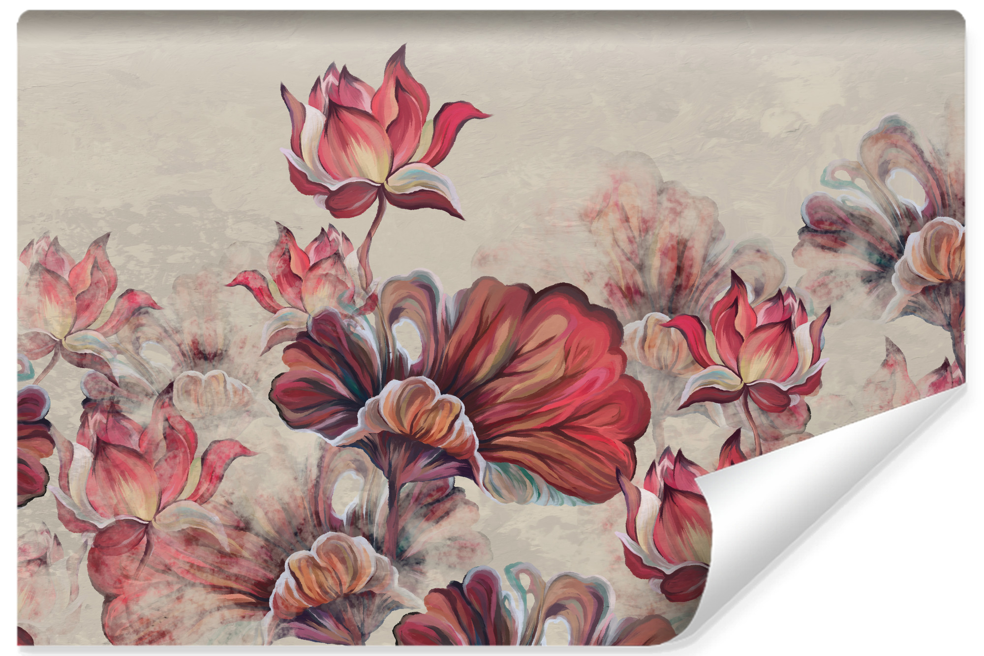 Papel pintado fotografia no tejida para dormitorio abstractos flores de hormigon 360cm x 240cm